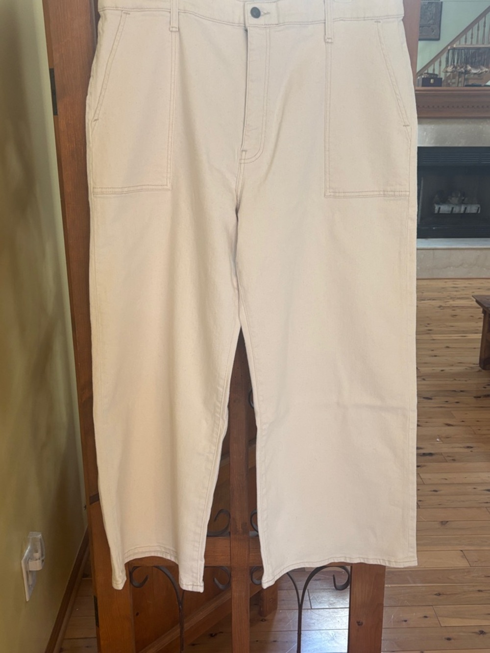 Hudson Jeans Women's Cream Wide Leg Jeans